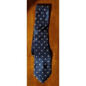 Vintage Young Men's Tie Blue Hand Made 100%‎ Silk
